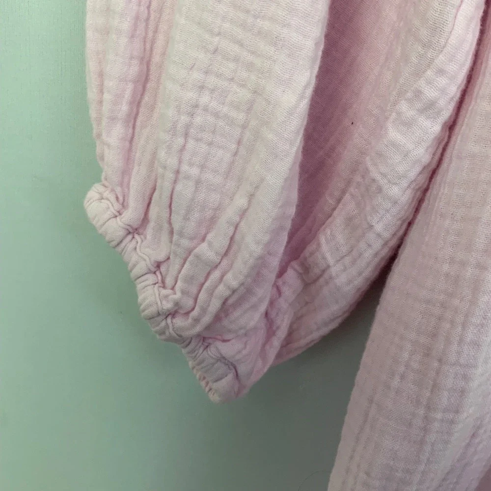 NWT J. Crew Sz XXL Squareneck Soft Gauze Cotton Balloon Sleeve Smocked Dress